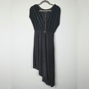 Shein Black Glitter V-neck Evening Dress M
